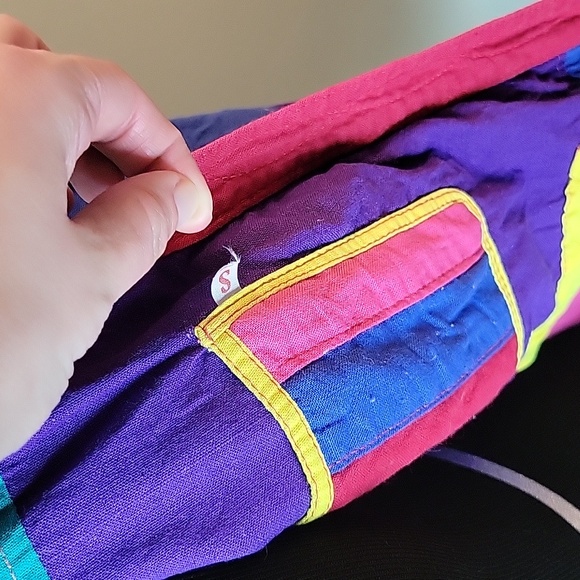 80s bold color block reversible jacket - Picture 6 of 9